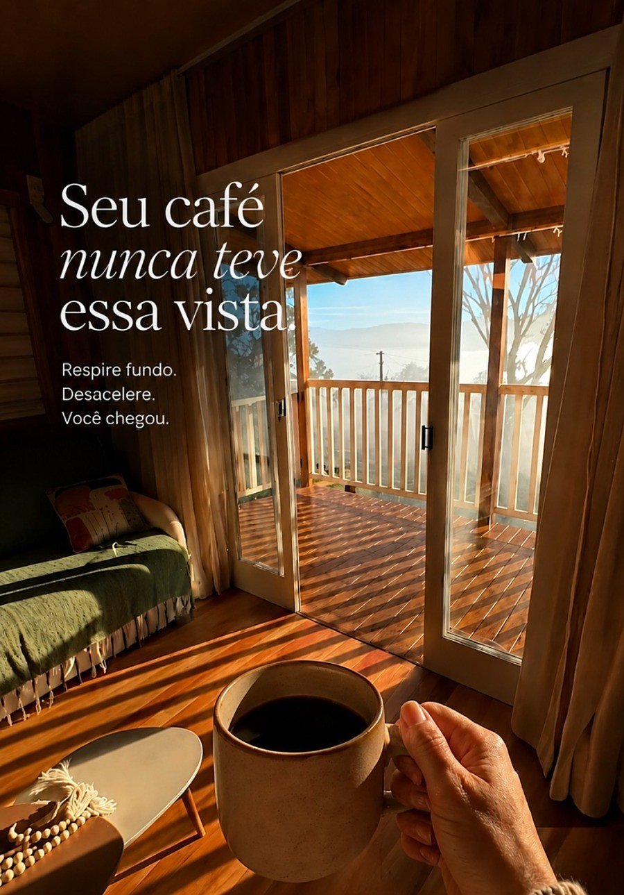 Café da manhã com vista para o vale na Villa Aruanã
