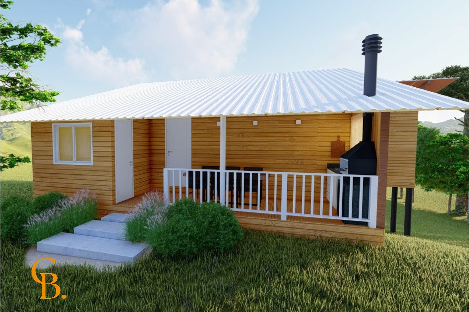 Render externo — fachada da Villa Aruanã