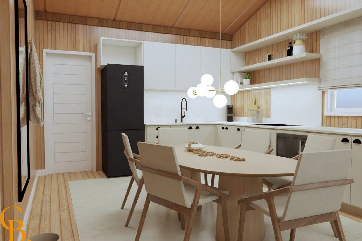 Render interno — sala de jantar